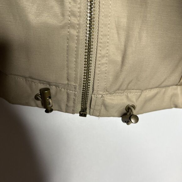 Sam Edelman Bomber Zipper Jacket Beige Tan Womens Size Large Quilted Y2K - Picture 12 of 14